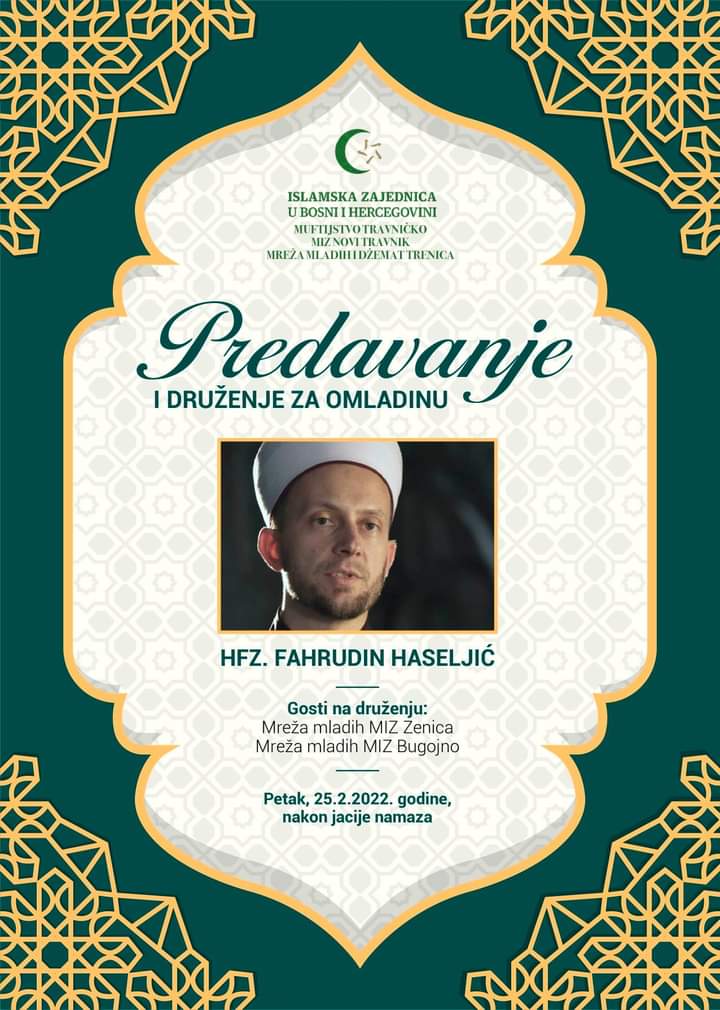 U petak u Trenici predavanje hafiza Fahrudina Haseljića