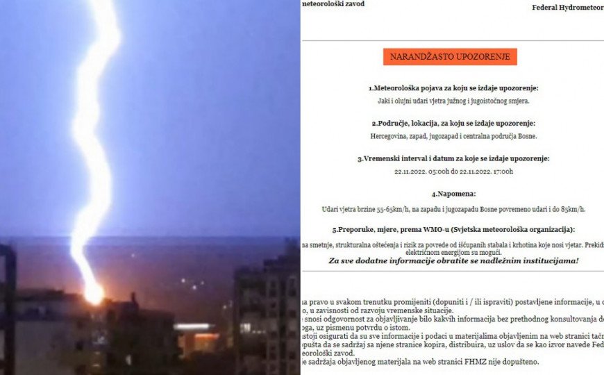 Upaljen narandžasti meteoalarm: Upozorenje na jake i olujne udare vjetra, puhat će i do 85 kilometara na sat